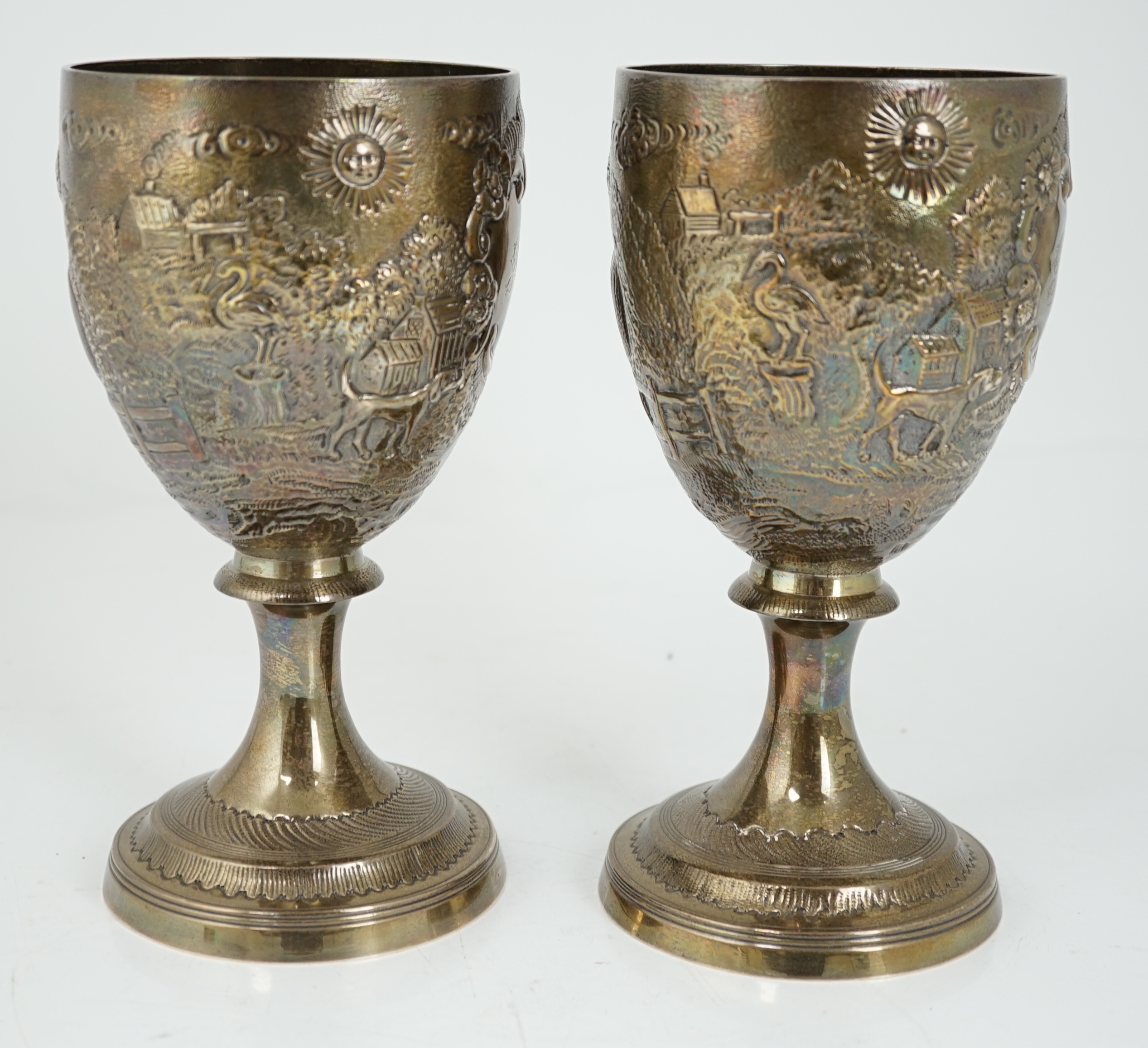 A pair of George III silver goblets, by Robert & Samuel Hennel